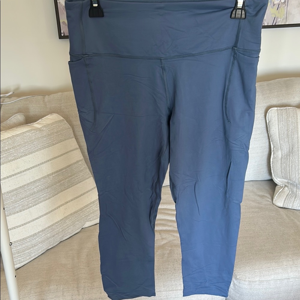 Blue High-Waisted Leggings